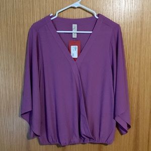 NWT Evereve Faux Wrap Blouse